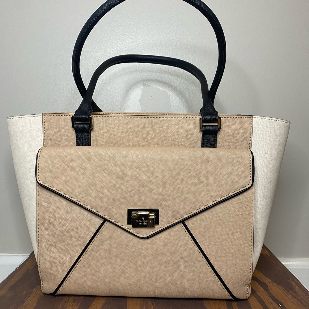 Beige and Cream Kate Spade Handbag